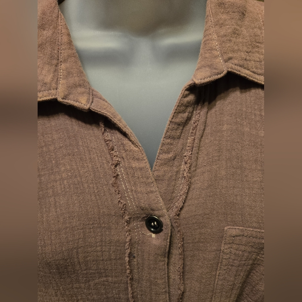 Easel Mocha Oversize Casual Shirt, Size S, NWOT, Perfect Casual Attire - Picture 2 of 7